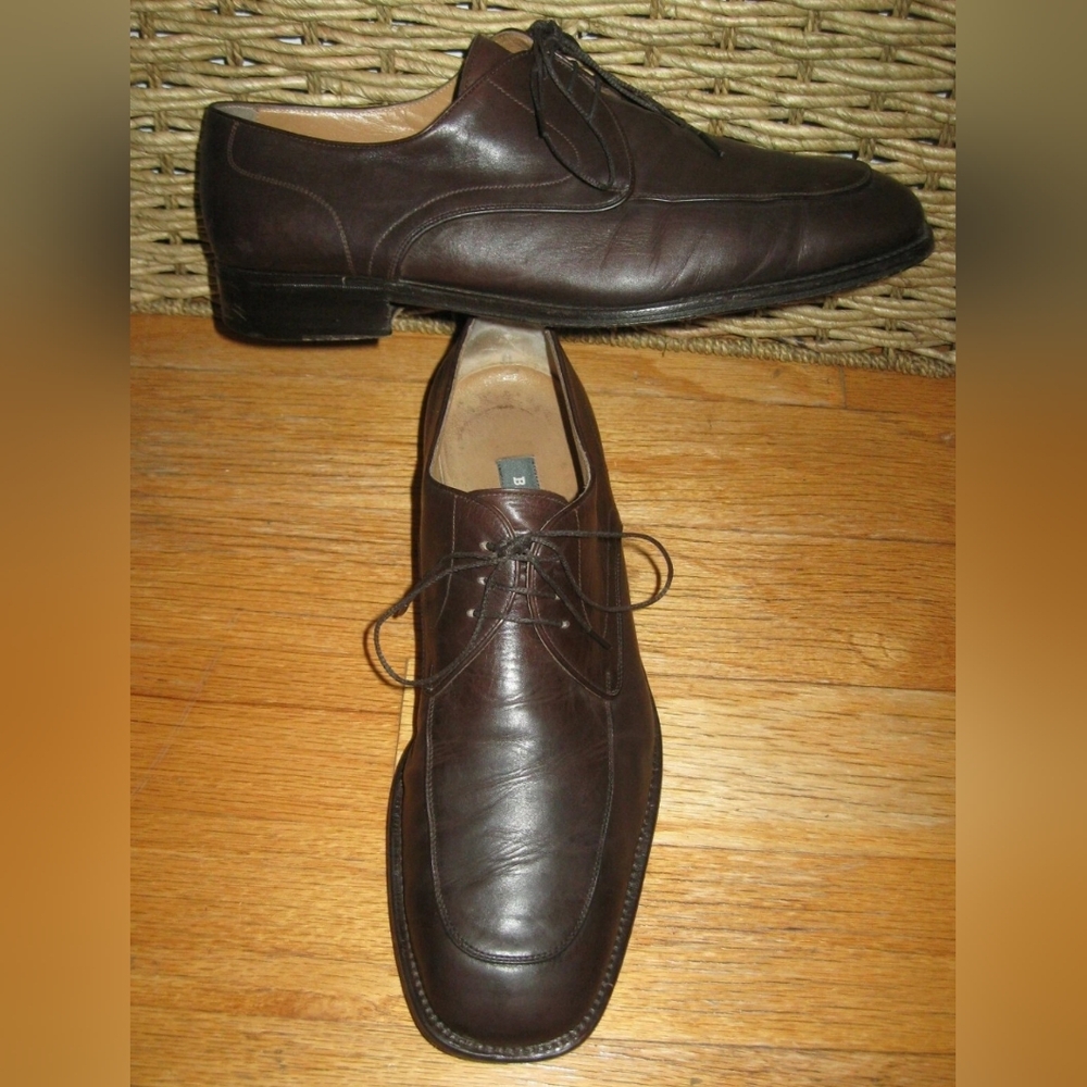 BALLY "ORONIS" MEN'S BROWN LEATHER OXFORDS SIZE 10.5 D MADE IN ITALY